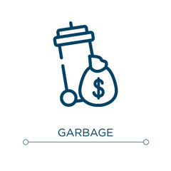 Garbage icon. Linear vector illustration. Outline garbage icon vector. Thin line symbol for use on web and mobile apps, logo, print media.
