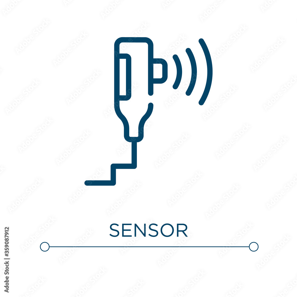Poster sensor icon. linear vector illustration. outline sensor icon vector. thin line symbol for use on web