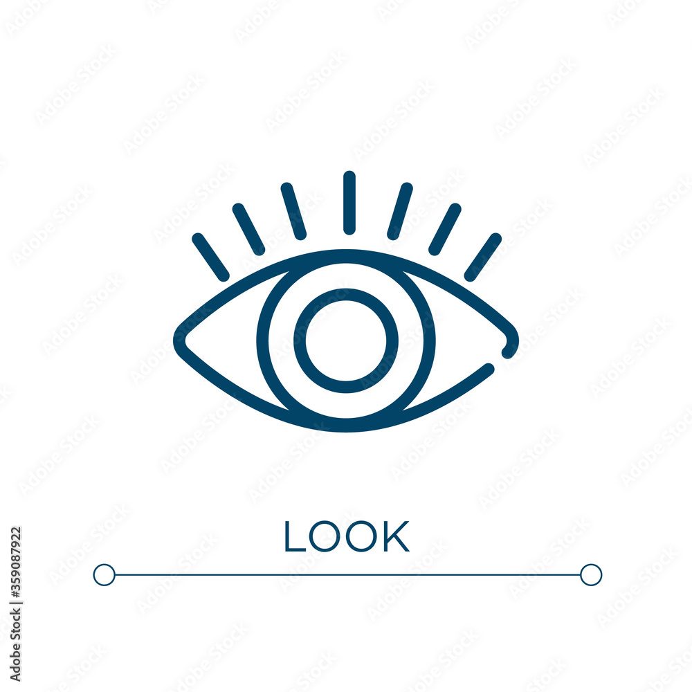 Poster look icon. linear vector illustration. outline look icon vector. thin line symbol for use on web and