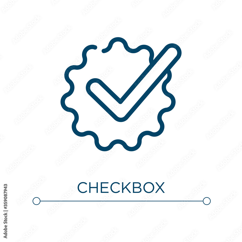 Poster checkbox icon. linear vector illustration. outline checkbox icon vector. thin line symbol for use on