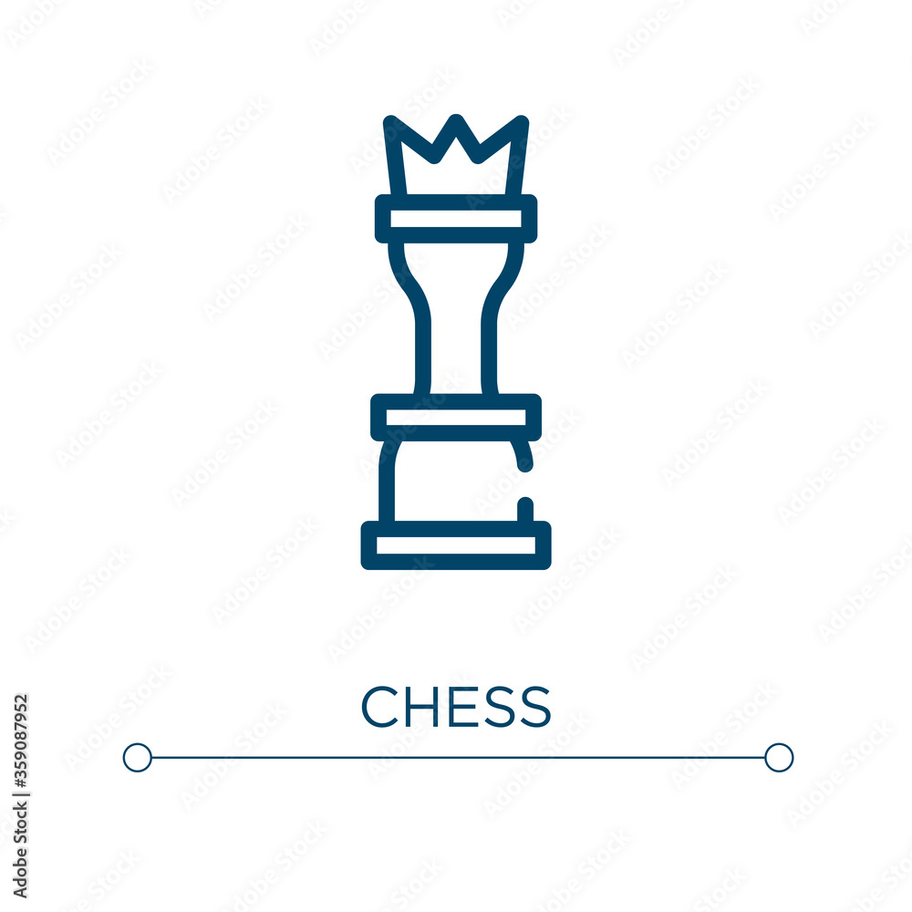 Poster chess icon. linear vector illustration. outline chess icon vector. thin line symbol for use on web a