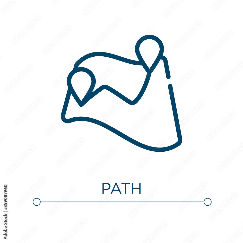 Poster path icon. linear vector illustration. outline path icon vector. thin line symbol for use on web and