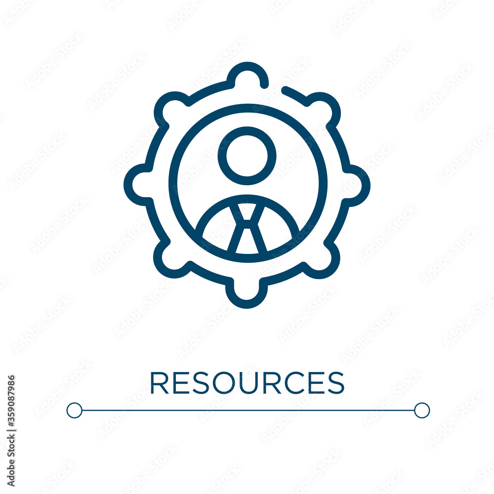 Poster resources icon. linear vector illustration. outline resources icon vector. thin line symbol for use 