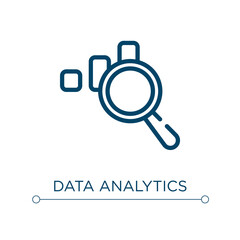 Data analytics icon. Linear vector illustration. Outline data analytics icon vector. Thin line symbol for use on web and mobile apps, logo, print media.