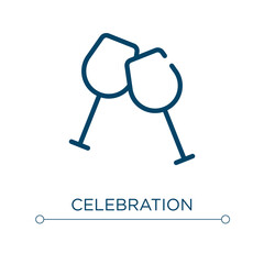 Celebration icon. Linear vector illustration. Outline celebration icon vector. Thin line symbol for use on web and mobile apps, logo, print media.