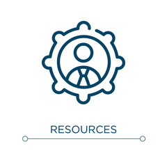 Resources icon. Linear vector illustration. Outline resources icon vector. Thin line symbol for use on web and mobile apps, logo, print media.