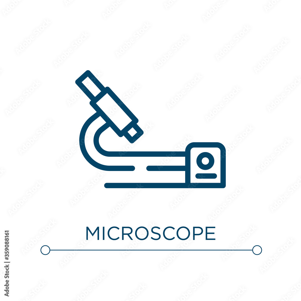 Poster microscope icon. linear vector illustration. outline microscope icon vector. thin line symbol for us