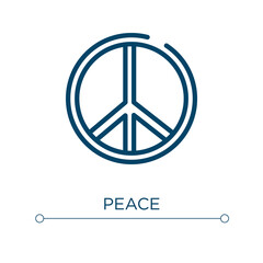 Peace icon. Linear vector illustration. Outline peace icon vector. Thin line symbol for use on web and mobile apps, logo, print media.