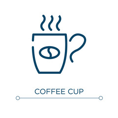Coffee cup icon. Linear vector illustration. Outline coffee cup icon vector. Thin line symbol for use on web and mobile apps, logo, print media.