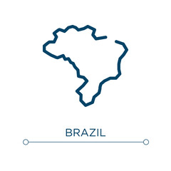 Brazil icon. Linear vector illustration. Outline brazil icon vector. Thin line symbol for use on web and mobile apps, logo, print media.