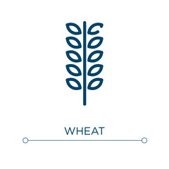 Wheat icon. Linear vector illustration. Outline wheat icon vector. Thin line symbol for use on web and mobile apps, logo, print media.