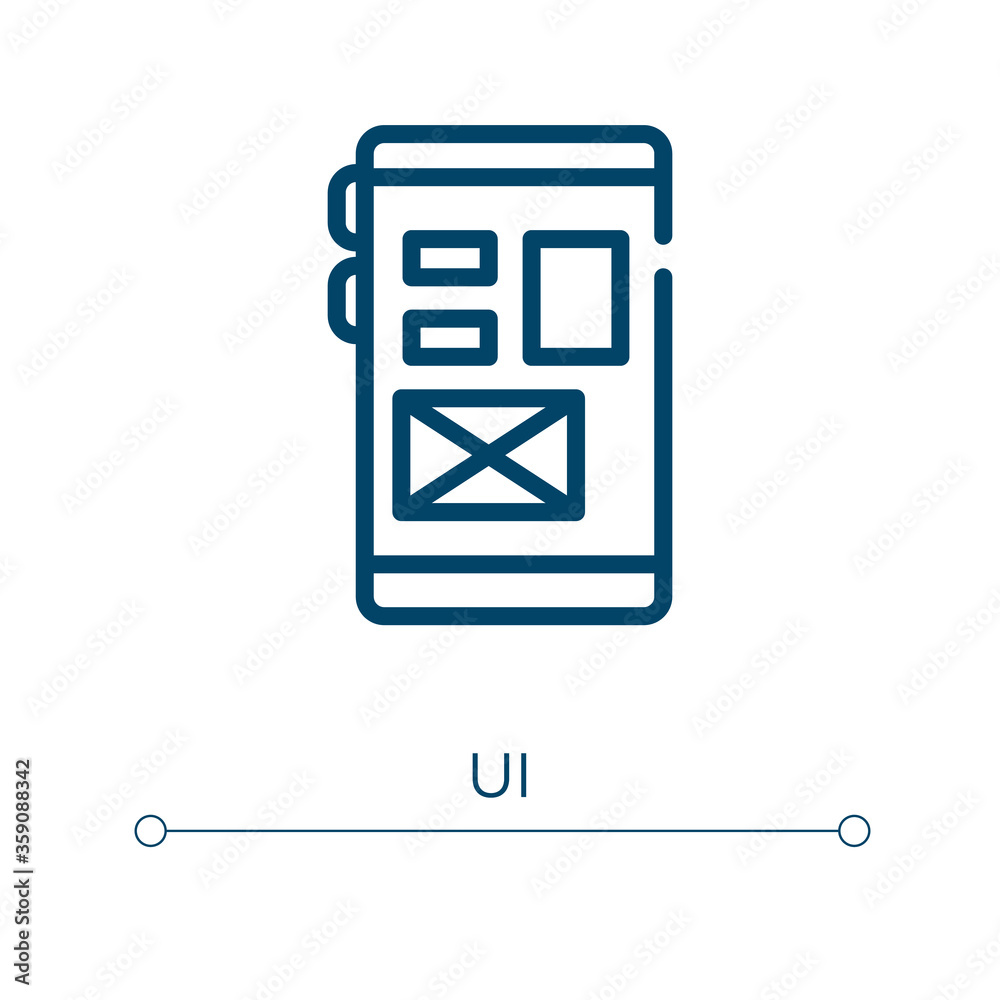 Poster ui icon. linear vector illustration. outline ui icon vector. thin line symbol for use on web and mob