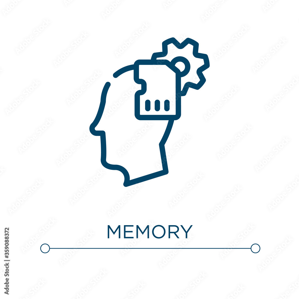 Poster memory icon. linear vector illustration. outline memory icon vector. thin line symbol for use on web