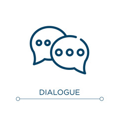 Obraz premium Dialogue icon. Linear vector illustration. Outline dialogue icon vector. Thin line symbol for use on web and mobile apps, logo, print media.
