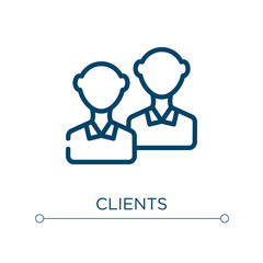Clients icon. Linear vector illustration. Outline clients icon vector. Thin line symbol for use on web and mobile apps, logo, print media.