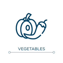 Vegetables icon. Linear vector illustration. Outline vegetables icon vector. Thin line symbol for use on web and mobile apps, logo, print media.