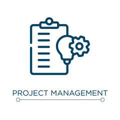 Project management icon. Linear vector illustration. Outline project management icon vector. Thin line symbol for use on web and mobile apps, logo, print media.