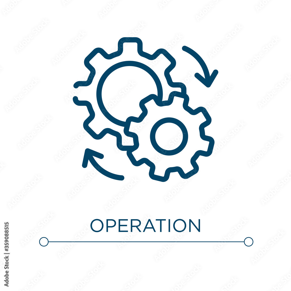 Poster operation icon. linear vector illustration. outline operation icon vector. thin line symbol for use 
