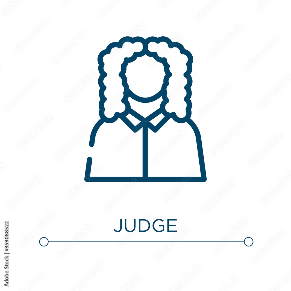 Poster judge icon. linear vector illustration. outline judge icon vector. thin line symbol for use on web a