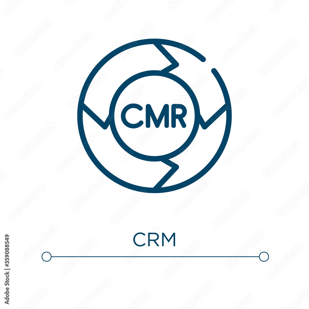Poster crm icon. linear vector illustration. outline crm icon vector. thin line symbol for use on web and m