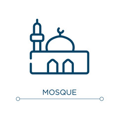 Mosque icon. Linear vector illustration. Outline mosque icon vector. Thin line symbol for use on web and mobile apps, logo, print media.