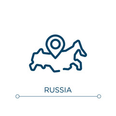 Russia icon. Linear vector illustration. Outline russia icon vector. Thin line symbol for use on web and mobile apps, logo, print media.