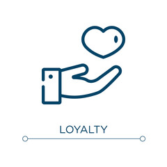 Loyalty icon. Linear vector illustration. Outline loyalty icon vector. Thin line symbol for use on web and mobile apps, logo, print media.