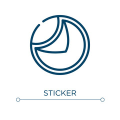 Sticker icon. Linear vector illustration. Outline sticker icon vector. Thin line symbol for use on web and mobile apps, logo, print media.