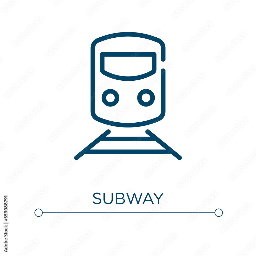 Poster subway icon. linear vector illustration. outline subway icon vector. thin line symbol for use on web