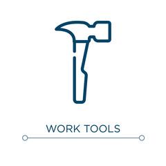 Work tools icon. Linear vector illustration. Outline work tools icon vector. Thin line symbol for use on web and mobile apps, logo, print media.