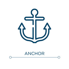Anchor icon. Linear vector illustration. Outline anchor icon vector. Thin line symbol for use on web and mobile apps, logo, print media.
