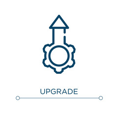 Upgrade icon. Linear vector illustration. Outline upgrade icon vector. Thin line symbol for use on web and mobile apps, logo, print media.