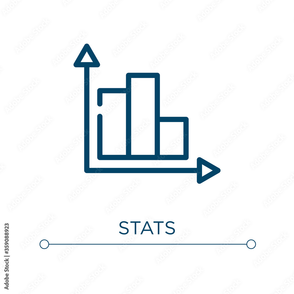 Poster stats icon. linear vector illustration. outline stats icon vector. thin line symbol for use on web a