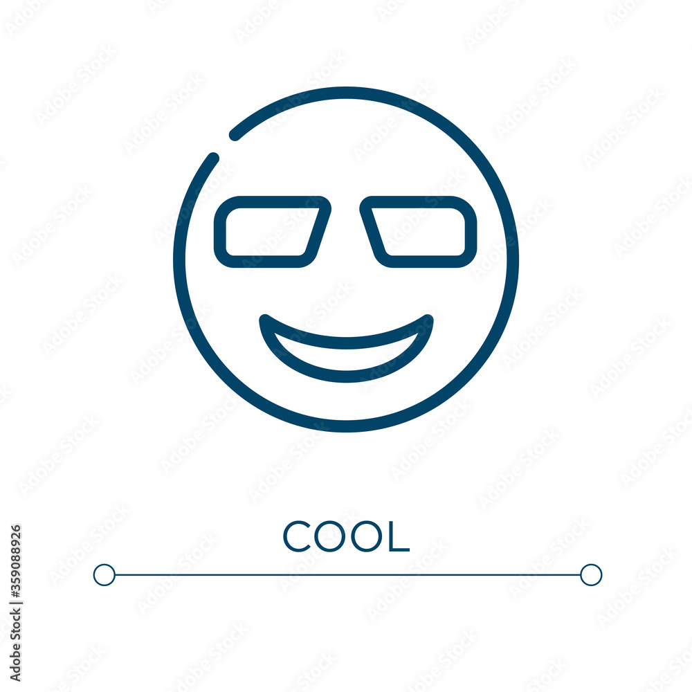 Aufkleber cool icon. linear vector illustration. outline cool icon vector. thin line symbol for use on web and