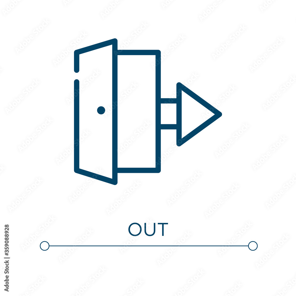Aufkleber out icon. linear vector illustration. outline out icon vector. thin line symbol for use on web and m