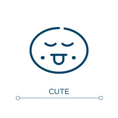 Cute icon. Linear vector illustration. Outline cute icon vector. Thin line symbol for use on web and mobile apps, logo, print media.