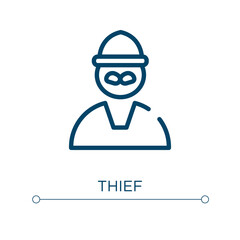 Thief icon. Linear vector illustration. Outline thief icon vector. Thin line symbol for use on web and mobile apps, logo, print media.