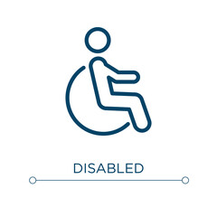 Disabled icon. Linear vector illustration. Outline disabled icon vector. Thin line symbol for use on web and mobile apps, logo, print media.