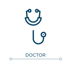 Doctor icon. Linear vector illustration. Outline doctor icon vector. Thin line symbol for use on web and mobile apps, logo, print media.