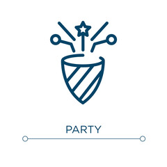 Party icon. Linear vector illustration. Outline party icon vector. Thin line symbol for use on web and mobile apps, logo, print media.