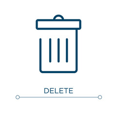 Delete icon. Linear vector illustration. Outline delete icon vector. Thin line symbol for use on web and mobile apps, logo, print media.