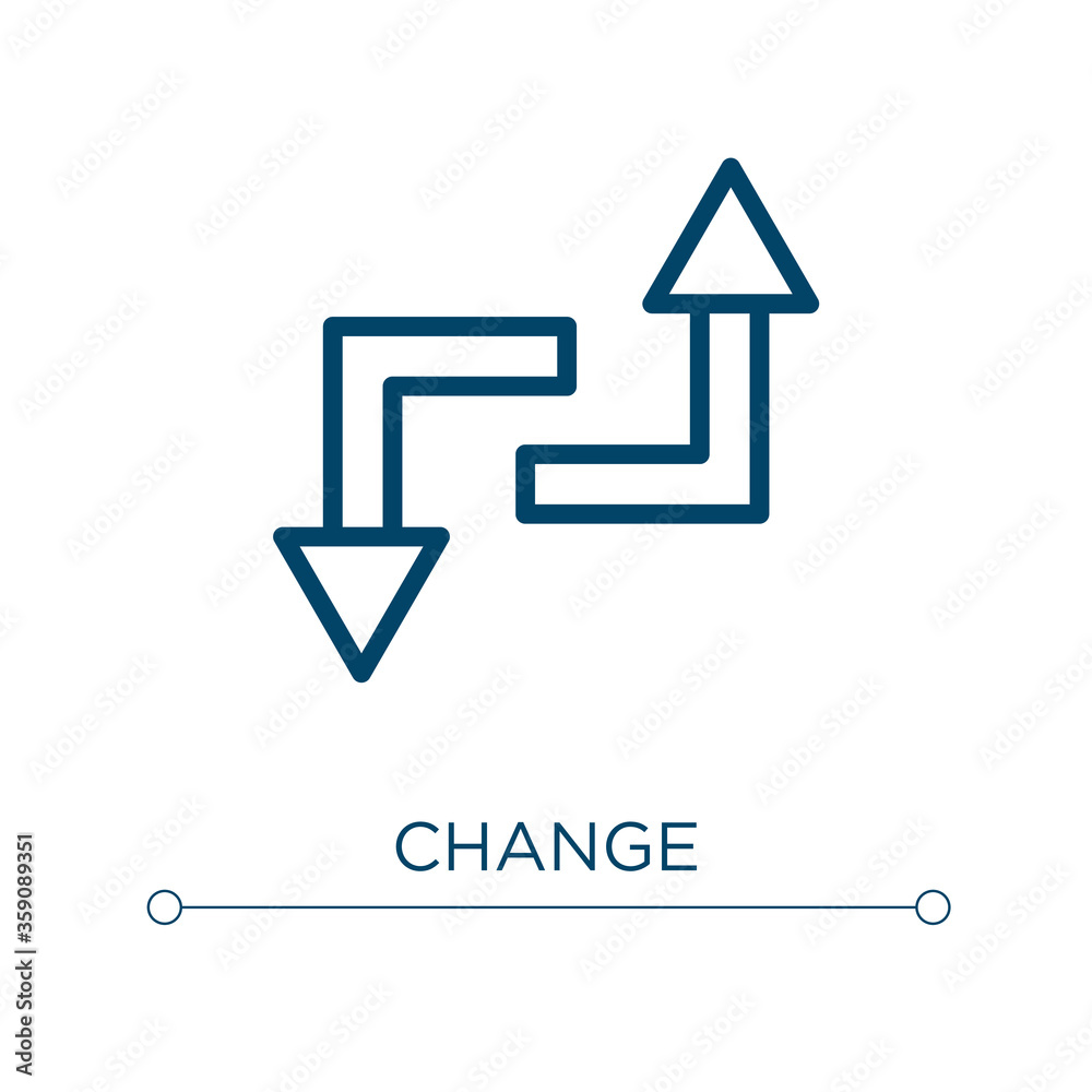 Poster change icon. linear vector illustration. outline change icon vector. thin line symbol for use on web
