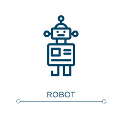 Robot icon. Linear vector illustration. Outline robot icon vector. Thin line symbol for use on web and mobile apps, logo, print media.