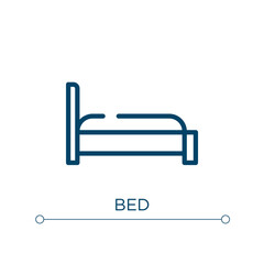 Bed icon. Linear vector illustration. Outline bed icon vector. Thin line symbol for use on web and mobile apps, logo, print media.