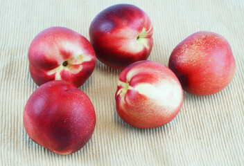 close up on fresh white peach as design background