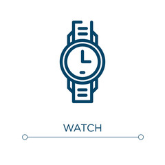 Watch icon. Linear vector illustration. Outline watch icon vector. Thin line symbol for use on web and mobile apps, logo, print media.