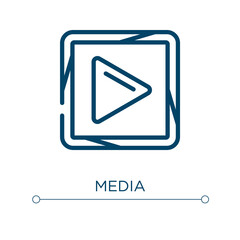 Media icon. Linear vector illustration. Outline media icon vector. Thin line symbol for use on web and mobile apps, logo, print media.