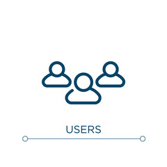 Users icon. Linear vector illustration. Outline users icon vector. Thin line symbol for use on web and mobile apps, logo, print media.