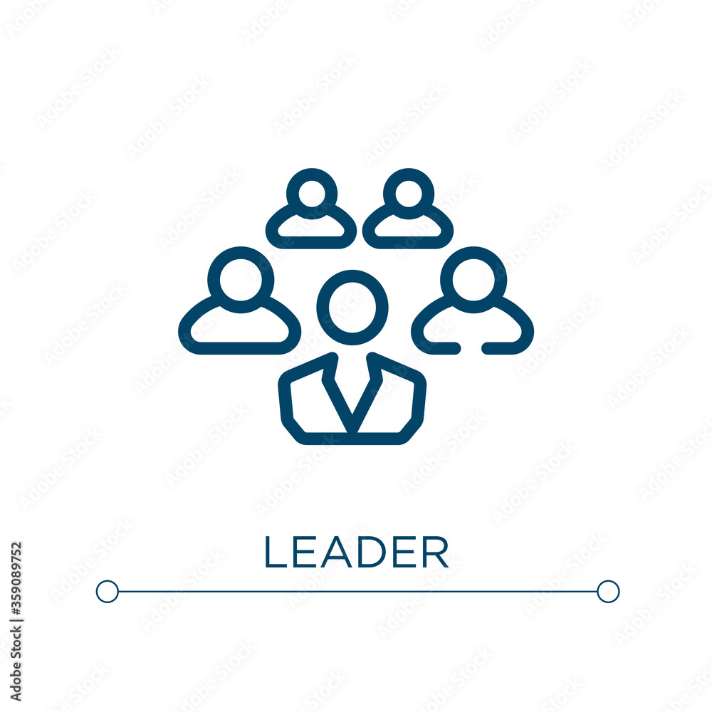 Poster leader icon. linear vector illustration. outline leader icon vector. thin line symbol for use on web