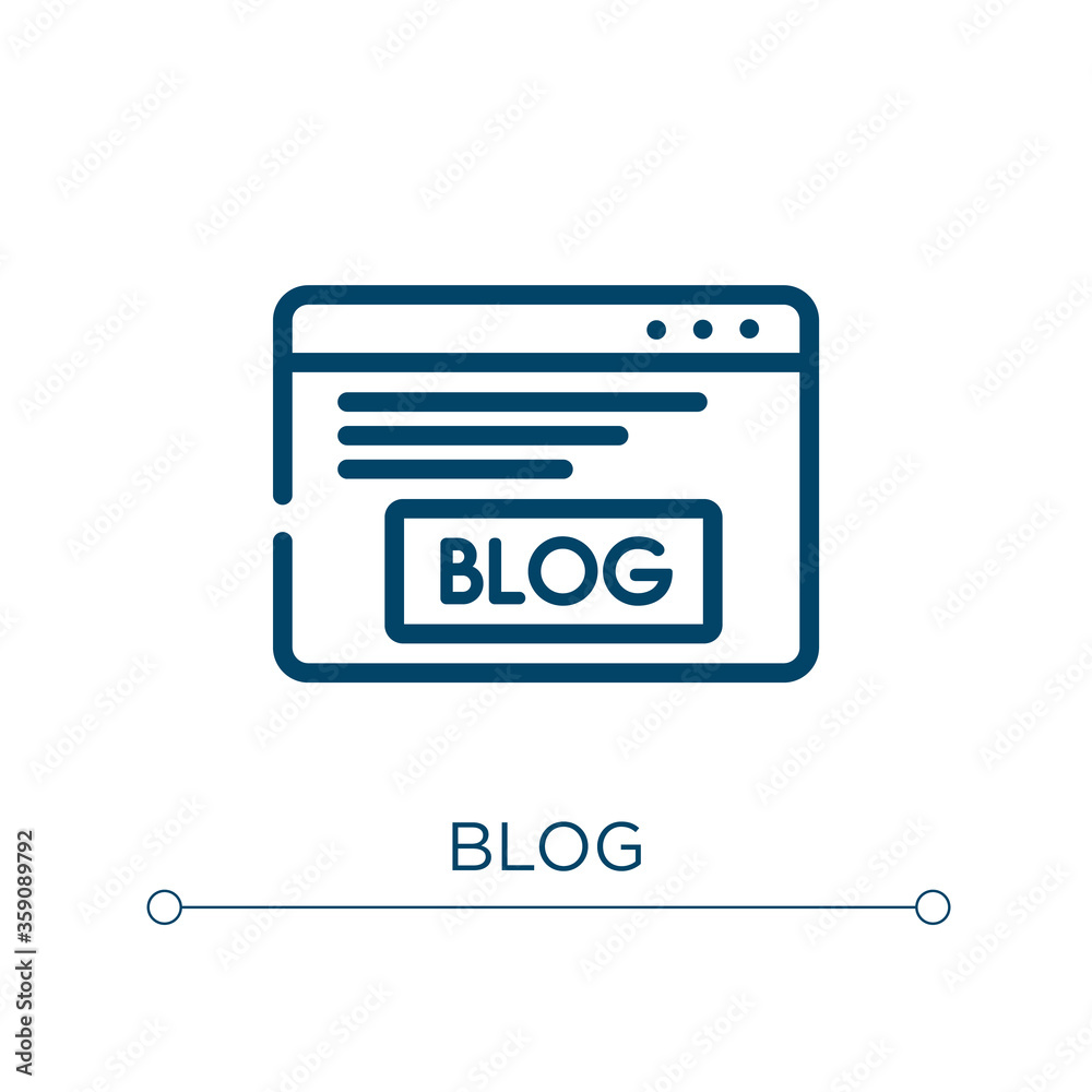 Poster blog icon. linear vector illustration. outline blog icon vector. thin line symbol for use on web and